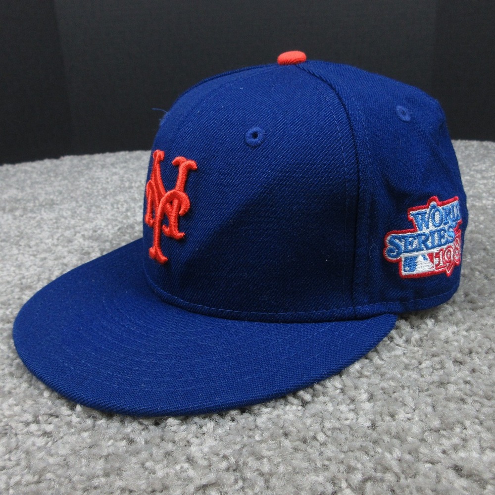 Vintage New York Mets Hat Cap Fitted Mens 7 MLB Baseball World Series New Era 80